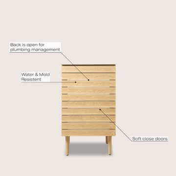 Aubert Thick Linear Slat Modern Farmhouse 2-Shelf Bath Vanity Cabinet Only (Sink Basin not Included) - JONATHAN Y